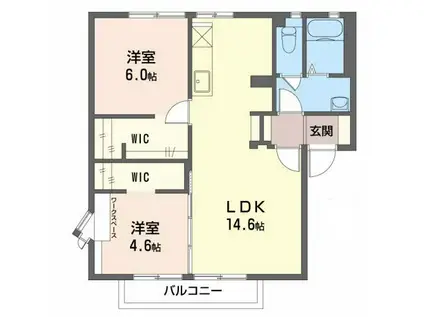 プランタンハイツ(2LDK/2階)の間取り写真