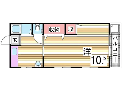 フォルテ鈴蘭台(1K/1階)の間取り写真