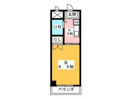 サンガーデン(1K/3階)の間取り写真