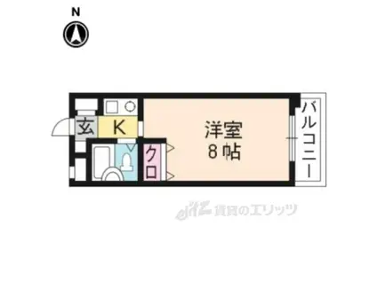 N・FLAT(1K/2階)の間取り写真