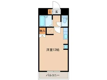 パークサイド大在中央(ワンルーム/3階)の間取り写真