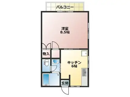 GRASS FIELD(1DK/2階)の間取り写真