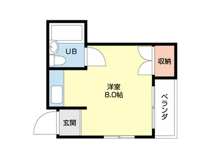 コーポホワイト南出島B棟(ワンルーム/2階)の間取り写真