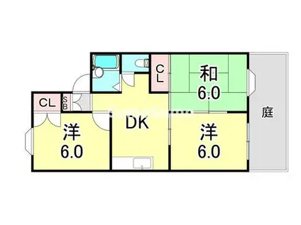 クイーンズコート東落合 B棟(3DK/1階)の間取り写真