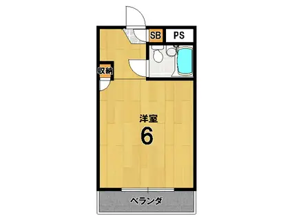 ロイヤルハウス高野(1K/1階)の間取り写真