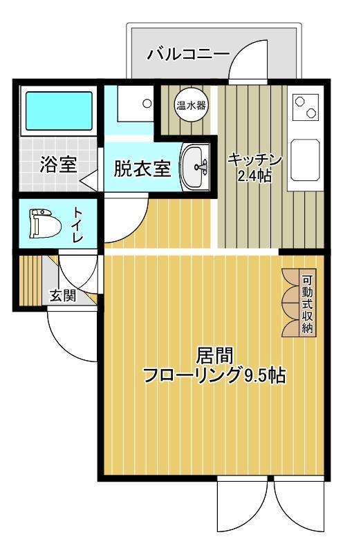 LA-FLORA II(1K/1階)の間取り写真