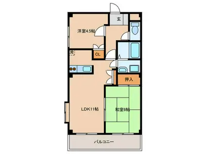 グレース南島(2LDK/2階)の間取り写真