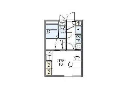 ブザービーター(1K/1階)の間取り写真