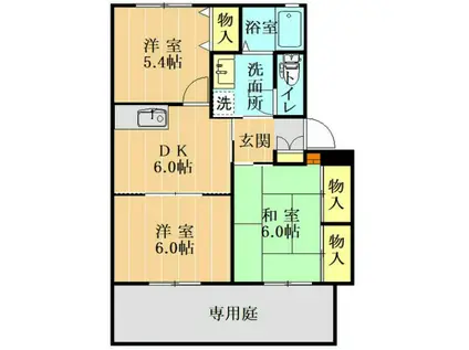 シンセリティB(3DK/1階)の間取り写真