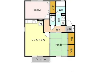 グランディールNKT(2LDK/2階)の間取り写真