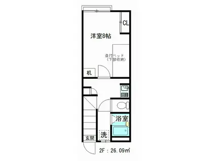 サラリエ(1K/2階)の間取り写真