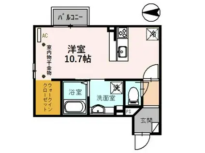 DH・TS スターツII(ワンルーム/2階)の間取り写真