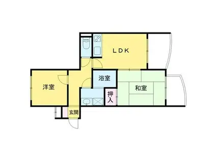 サンセール梶ヶ谷(2DK/3階)の間取り写真