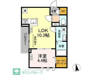 セレスティア東向島(1LDK/2階)の間取り写真