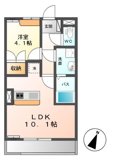 グレイス・コート(1LDK/2階)の間取り写真