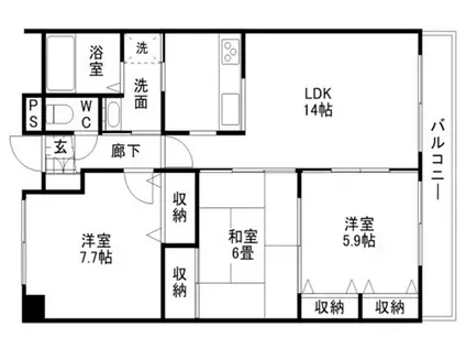 リジエール(3LDK/2階)の間取り写真