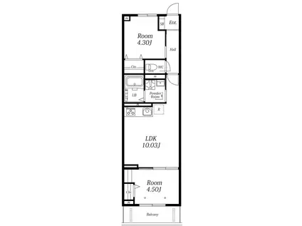 アヴァンス宮前(2LDK/2階)の間取り写真