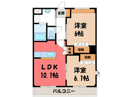 コンフォート レジデンス(2LDK/2階)の間取り写真