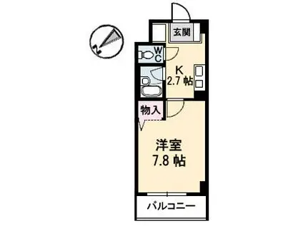JRBハイツ横川(1K/1階)の間取り写真