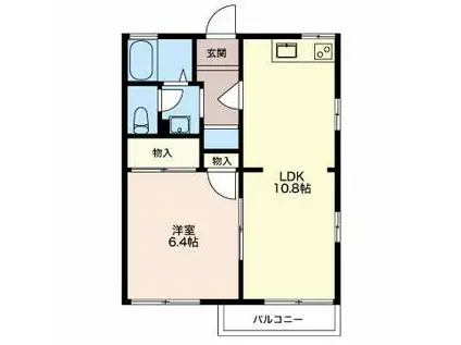 フローラルアベニューA(1LDK/2階)の間取り写真