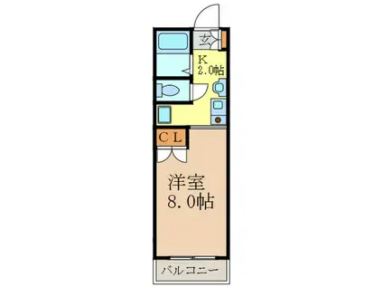 ウエストコーポ(1K/3階)の間取り写真