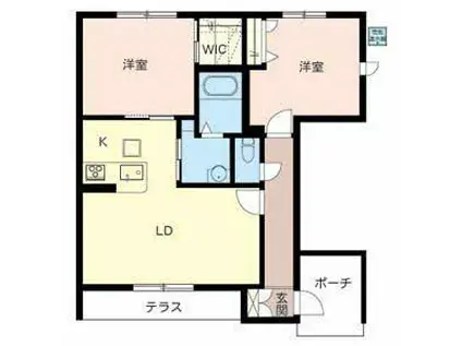 シャーメゾン桔梗(2LDK/1階)の間取り写真