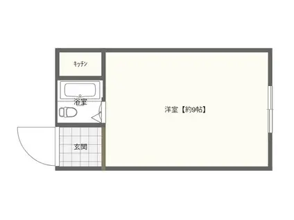 ルミエール神戸高雄台(ワンルーム/1階)の間取り写真