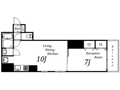 アミーグランコート三宮(1LDK/4階)の間取り写真
