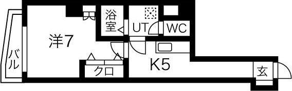 ゴールドサークル尾張町(1DK/5階)の間取り写真