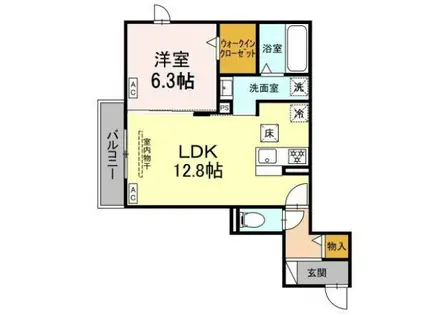 プランドール(1LDK/2階)の間取り写真