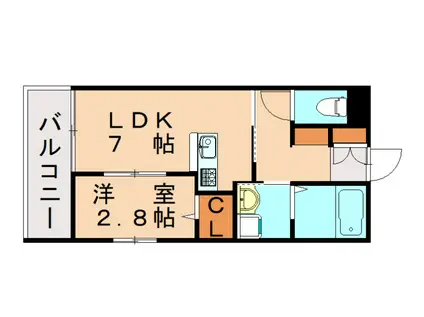 スペリオーレ別府南(1LDK/2階)の間取り写真