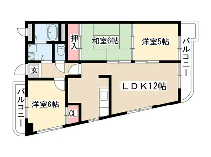 アニヴァーサリ(3LDK/5階)の間取り写真