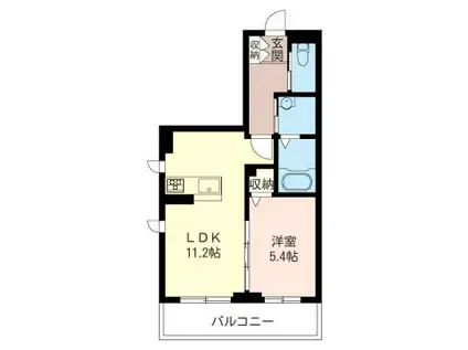 グランディール(1LDK/1階)の間取り写真