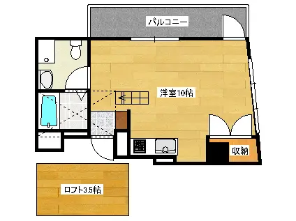 シティハイツ舟入(ワンルーム/4階)の間取り写真