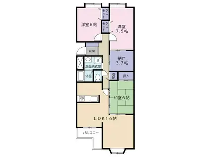 ガーデンシティ住吉(3SLDK/3階)の間取り写真