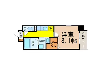 ノイグランツD(1K/6階)の間取り写真