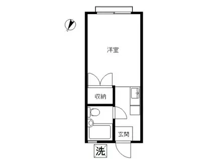 ローズビラ(ワンルーム/2階)の間取り写真