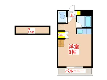 上之園フラッツ(ワンルーム/3階)の間取り写真