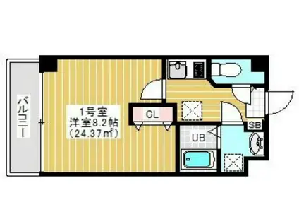 ヒルズ東日暮里 201(1K/2階)の間取り写真