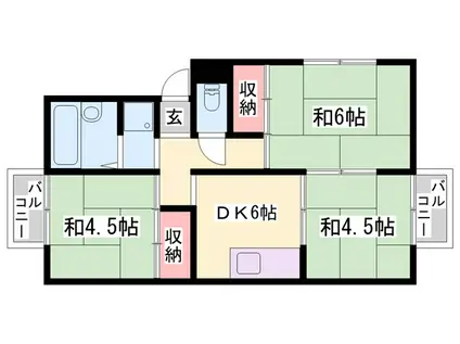 土井ハイツ(3DK/2階)の間取り写真