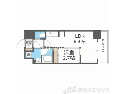 セレーノ南森町(1LDK/5階)の間取り写真