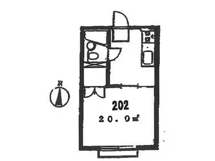 サンコート平町(1K/2階)の間取り写真