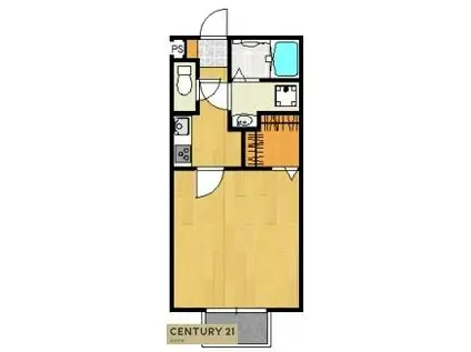 ソレーユ理科大前B棟(1K/1階)の間取り写真