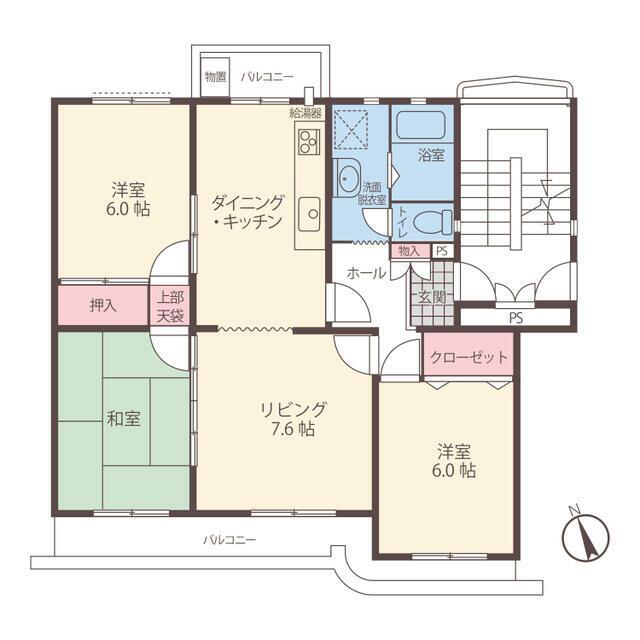 湘南小糸第一第2号棟(3LDK/5階)の間取り写真
