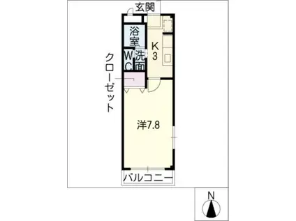 モンヴェール(1K/2階)の間取り写真