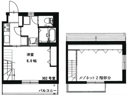 ファーム・ヴィラII(2K/3階)の間取り写真