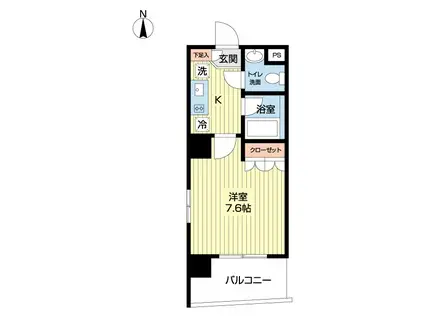 プリムローズ湘南(1K/2階)の間取り写真