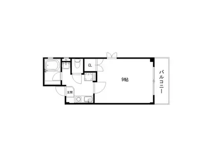 ハイシティー湖山 II(1K/3階)の間取り写真