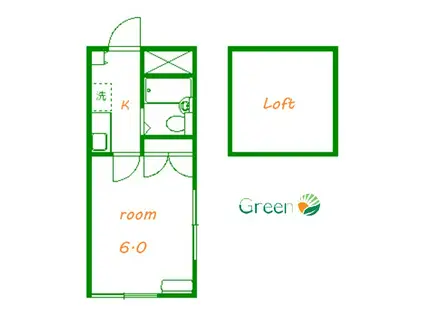 グッドスリー(1K/1階)の間取り写真