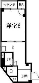 エトワール枚方(1K/4階)の間取り写真